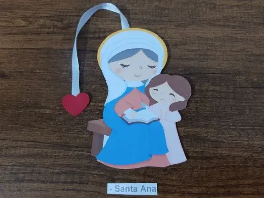 Marcador de Página 13 cm - Santa Ana Sentada - artesanato de Emejhu Personalizados