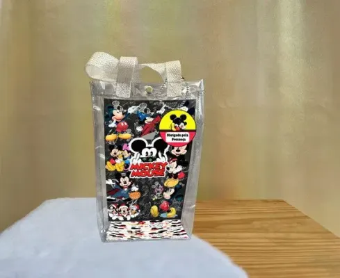 Sacola Transparente Mickey Personalizado - artesanato de Artmanha Lembrancinhas