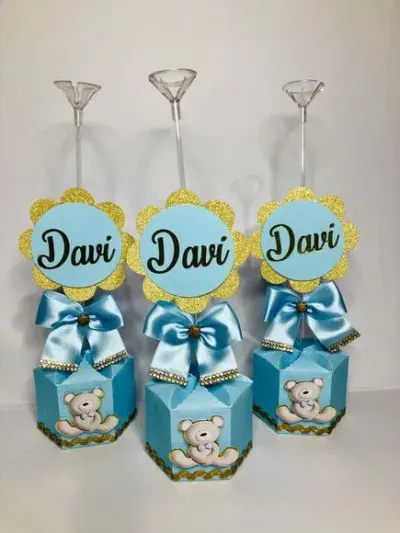 Centro de Mesa Ursinho - artesanato de Fina Essência Papelaria Personalizada