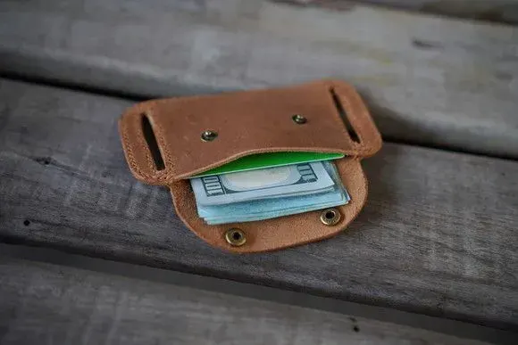 Bolso Carteira Secreto para Cinto de Couro Legitimo - artesanato de poroda