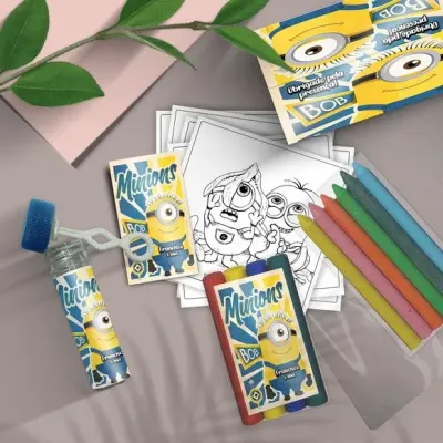 Kit Massinha + Giz + Bolha - Minions Personalizado - artesanato de Mi Papelaria Criativa