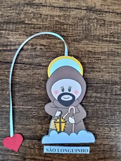 Marcador de Página 10 cm - São Longuinho - artesanato de Emejhu Personalizados