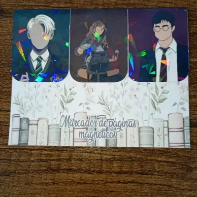 Marcador de Página Magnético Trio 5 - "Harry Potter" - artesanato de Emejhu Personalizados