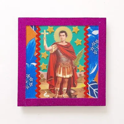 Quadrinho Retrô Santo Expedito - artesanato de Estudio Bananeira