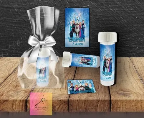 Bolha de Sabão Frozen Personalizada - artesanato de Artmanha Lembrancinhas