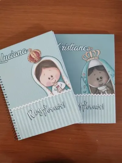 Caderno Capa Flexível 1/4 Espiral Nossa Senhora Aparecida - artesanato de Emejhu Personalizados