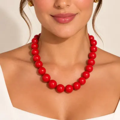 Colar em bolas - artesanato de Abbracio Bijoux
