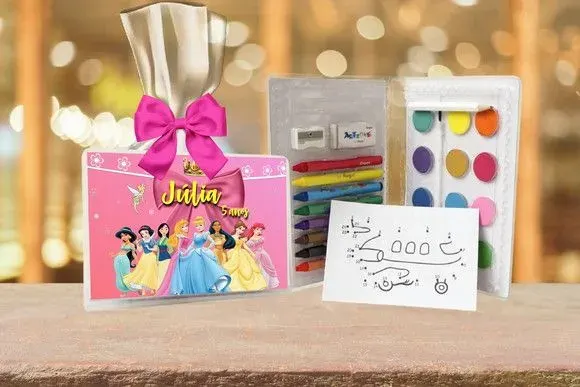 Estojo de Pintura Princesas Personalizado - artesanato de Artmanha Lembrancinhas