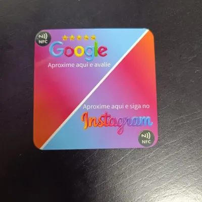 Placa Nfc dupla - Instagram + Google (apenas NFC) - artesanato de PrimeBox
