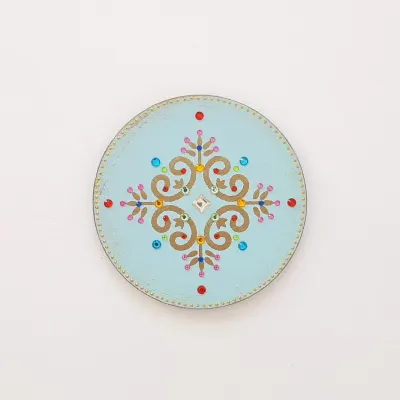 Mandala Indiana Colorida - artesanato de Estudio Bananeira