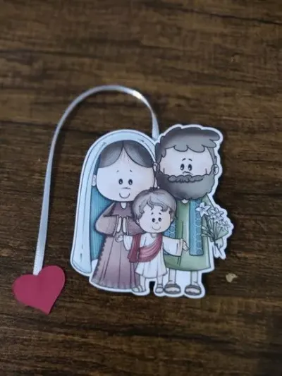 Marcador de Página 08 cm - Sagrada Família T - artesanato de Emejhu Personalizados