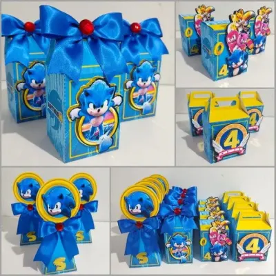 Kit Festa Sonic - artesanato de Fina Essência Papelaria Personalizada