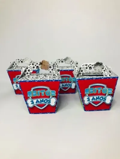 Caixa Sushi Patrulha Canina - artesanato de Fina Essência Papelaria Personalizada