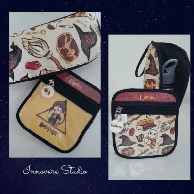 KIT Harry Potter- porta garrafa e porta máscaras - artesanato de Innovare Studio