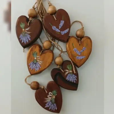 Penca de corações Lavanda - artesanato de Flor Seca Casa e Ambiente