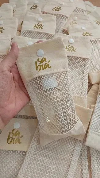 Saquinho de Algodão com Visor - artesanato de Innovare Studio