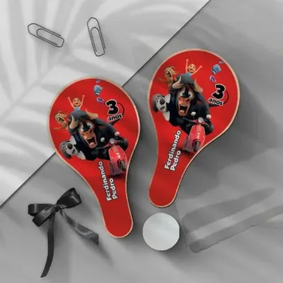 Raquete Ping Pong - Touro Ferdinando - artesanato de Mi Papelaria Criativa