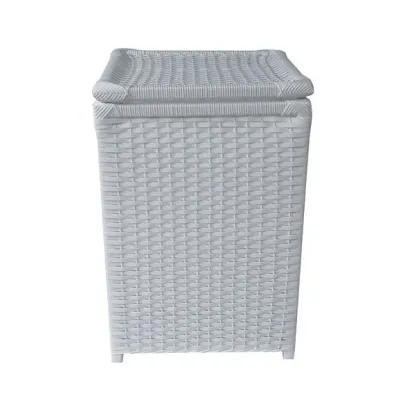 Cesto Roupa Sintético Branco 40x40x70 - artesanato de Mundo Urbano