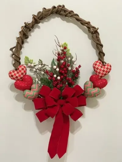 Guirlanda Rústica de Natal 40cm - artesanato de edeatelier