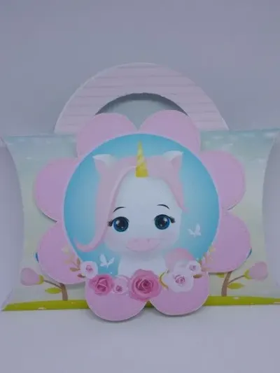 Caixa travesseiro unicórnio - artesanato de Fina Essência Papelaria Personalizada
