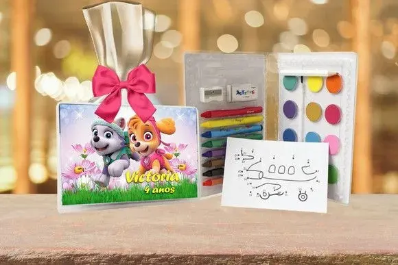 Estojo de Pintura Patrulha Canina Skye Personalizado - artesanato de Artmanha Lembrancinhas