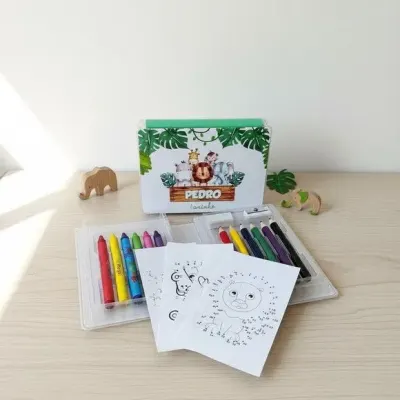 Estojinho de Pintura - Safari Personalizado - artesanato de Mi Papelaria Criativa