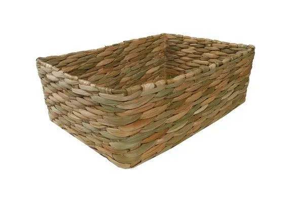 Cesta de Palha de taboa vime caixa organizadora 20x16x10 - artesanato de Mundo Urbano