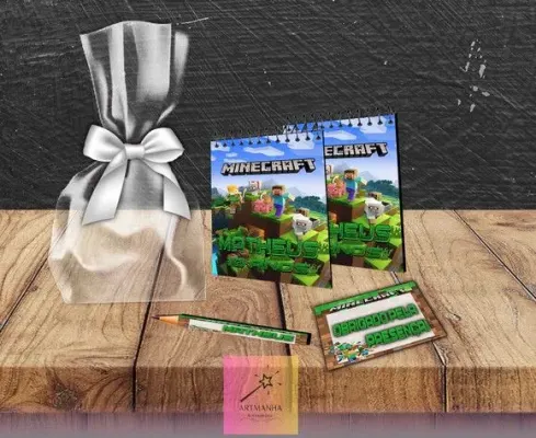 Bloquinho Minecraft Personalizado - artesanato de Artmanha Lembrancinhas