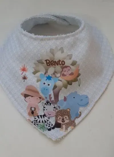 Babador Bandana Safari Baby - artesanato de Innovare Studio