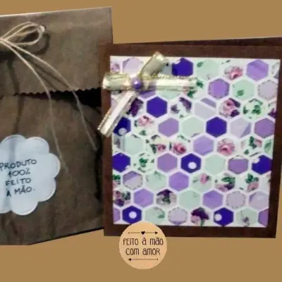 Cartão Criativo - Flores e Vinho - artesanato de Ateliê de Criação Usina Caseira