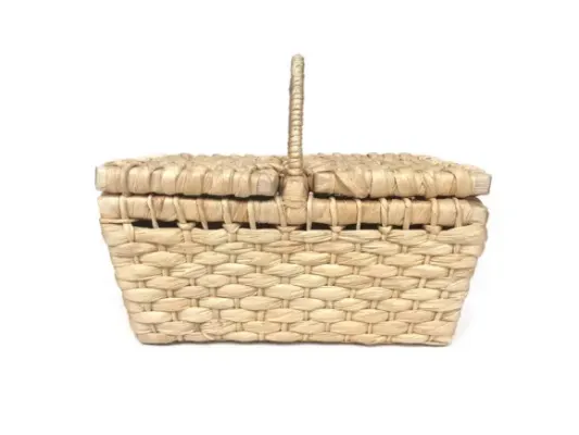 Mini Cesta De Piquenique Palha De Milho Picnic 29x18x14 - artesanato de Mundo Urbano