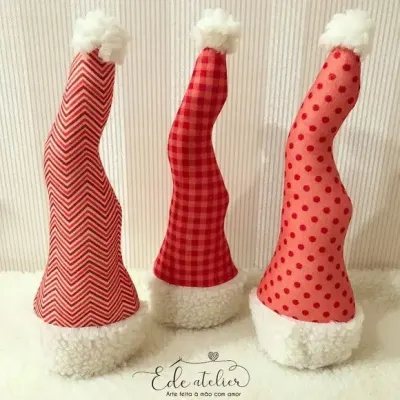 Enfeite natalino Trio Bom Velhinho em Feltro nº 01 - artesanato de edeatelier