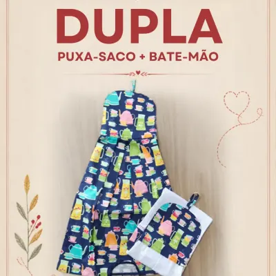 Kit 2 peças - Puxa saco e bate mão 1 - artesanato de Djulik