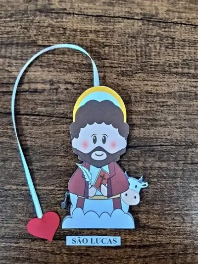 Marcador de Página 10 cm - São Lucas - artesanato de Emejhu Personalizados