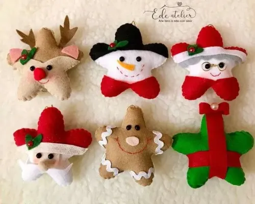 Kit Pingentes para Árvore de Natal em Feltro nº 01 - artesanato de edeatelier