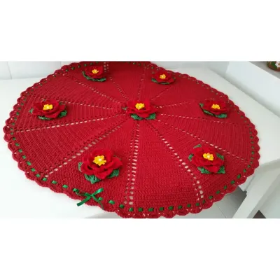 Toalha de Mesa Crochê Estrela do Natal 88 cm - artesanato de Mari Crochê feito com carinho!