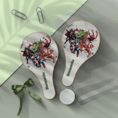 Raquete Ping Pong - Vingadores Personalizada - artesanato de Mi Papelaria Criativa
