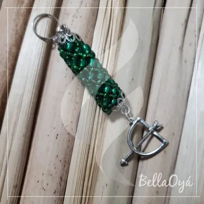 Chaveiro Chicote - Oxóssi - artesanato de BellaOya Guias e Brajas