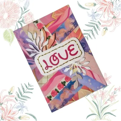 Cartão Artesanal Amor em Retalhos - artesanato de Ateliê de Criação Usina Caseira