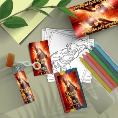 Kit Massinha + Giz + Bolha - Flash Personalizado - artesanato de Mi Papelaria Criativa