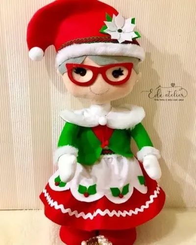 Mamãe Noel em Feltro 45cm - artesanato de edeatelier