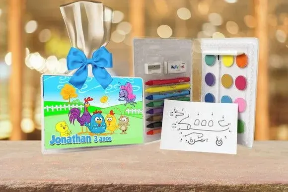 Estojo de Pintura Galinha Pintadinha Personalizado - artesanato de Artmanha Lembrancinhas