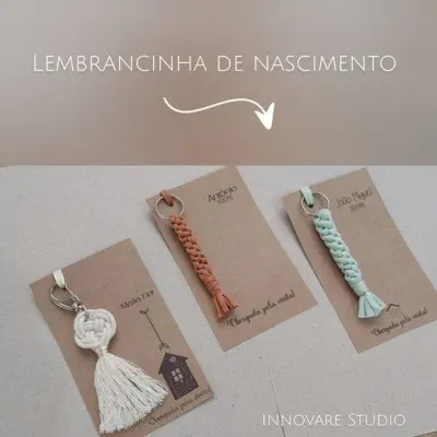 Chaveiro Macramé - Maternidade - artesanato de Innovare Studio