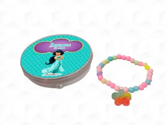 Latinha + Pulseira Jasmine Personalizada - artesanato de creativitybynina