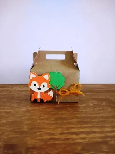 Mini Maleta bosque raposa - artesanato de Fina Essência Papelaria Personalizada