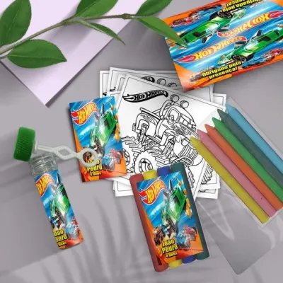 Kit Massinha + Giz + Bolha - Hotwheels Personalizado - artesanato de Mi Papelaria Criativa