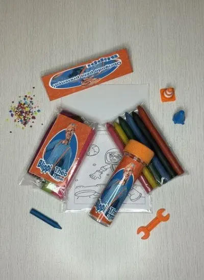 Kit Massinha + Giz + Bolha - Blippi Personalizado - artesanato de Mi Papelaria Criativa