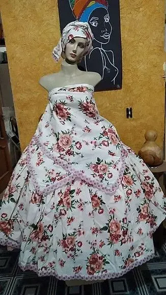 Baiana Colorida Floral - artesanato de Ateliê Ofatemi