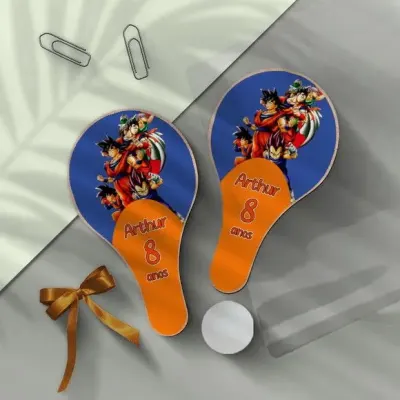 Raquete Ping Pong - Dragon Ball Personalizada - artesanato de Mi Papelaria Criativa