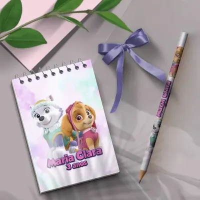 Bloquinho - Patrulha Canina Skye e Everest - artesanato de Mi Papelaria Criativa